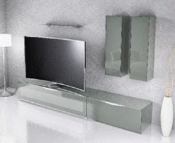Modena Grey Entertainment Center w/ LED Lighting / VGMUMO204-GR