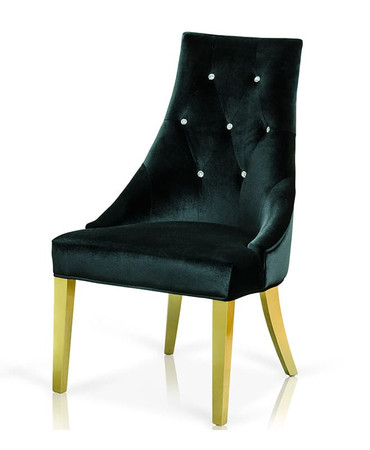 Charlotte Black Velour With Gold Legs Dining Chair / VGUNAA031-BLKGLD