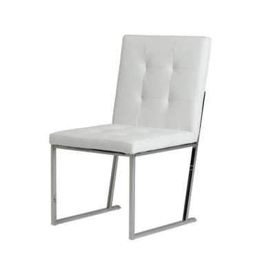 Click - Modern White Leatherette Dining Chair (Set of 2) / VGVCB808-WHT