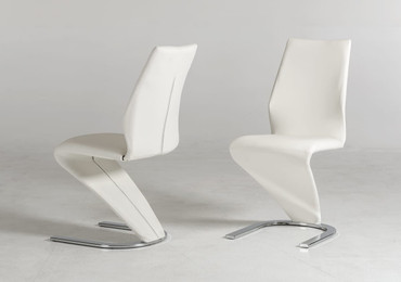 Penn - Modern White Leatherette Dining Chair (Set of 2) / VGGUJCD-6606-WHT
