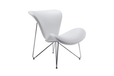 Decatur Mid-Century White Leatherette Accent Chair / VGOBTY105-WHT