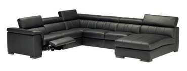 A485 Natuzzi Black Sectional Sofa / VGNATUZZIA485