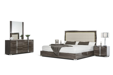 Queen Modrest San Marino Modern Grey Bedroom Set / VGACSANMARINO-SETGRY-Q