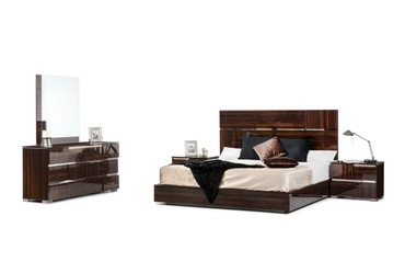 Eastern King Picasso Italian Modern Ebony Lacquer Bedroom Set / VGACPICASSO-SET-EBONY-EK