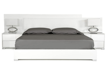 Eastern King Modrest Monza Italian Modern White Bed / VGACMONZA-BED-EK