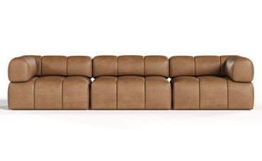 Everest - Modern Brown Leather Modular Sectional Sofa-3-Piece Sectional / VGOD-ZW-23118-MOD-3-Piece Sectional