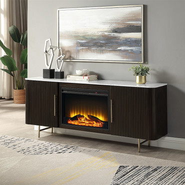 Clayten Server w/Marble Top & Fireplace / DN03944