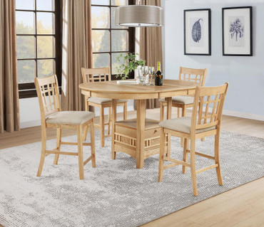 Lavon 5-piece Oval Counter Height Dining Set Light Oak / CS-106628-S5