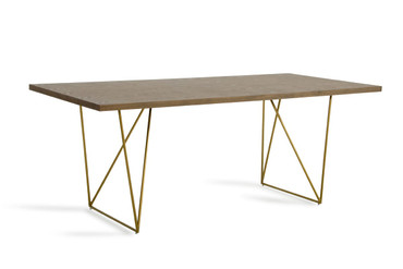 Marcia Mid-Century Tobacco & Antique Brass Dining Table / VGGU2857DT-A