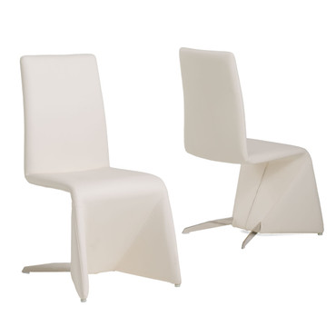 Nisse - Contemporary White Leatherette Dining Chair (Set of 2) / VGVCB878-WHT