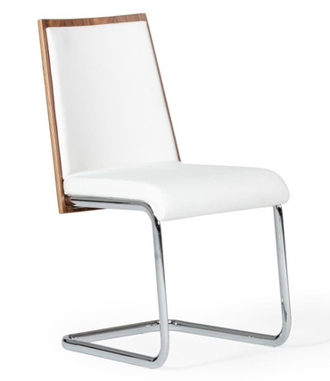 Morgan - Modern White & Walnut Dining Chair (Set of 2) / VGEWF3175BE-WHT
