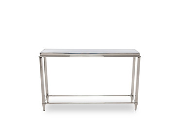 Agar Modern Glass & Stainless Steel Console Table / VGHB235X