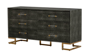 Howard - Modern Shagreen Grey Leatherette & Gold Dresser / VGGMCHD-1528-6-DRS