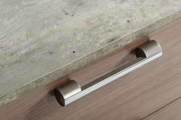 Boston - Modern Brown Oak & Brushed Stainless Steel Dresser / VGANBOSTON-DRS