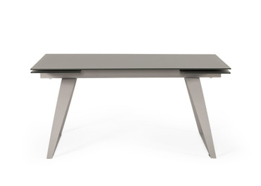 Pittson - Modern Extendable Grey Glass Dining Table / VGYFDT8852F-GRY-DT