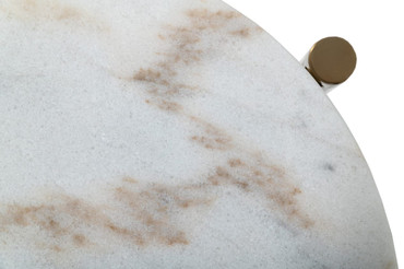 Denzel - White Marble + Gold End Table / VGGMM-ET-1581-WHT-ET