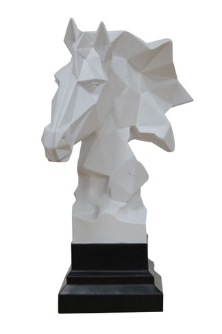 Stallion - Geometric White Sculpture / VGTHDS0067-6