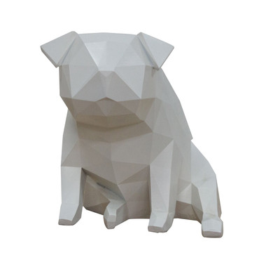 Dog - Geometric White Sculpture / VGTHDS0069-7