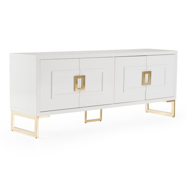 Leah - Contemporary White High Gloss & Champagne Gold Buffet / VGVCG9111-WHT-BUF