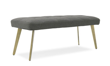 Cici - Contemporary Grey & Antique Brass Bench / VGGAGA-8635BE-GRY-B