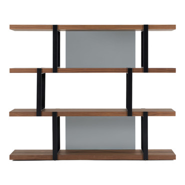 Brewer - Modern Walnut & Black Bookshelf / VGBBMQ2001SF-BLK