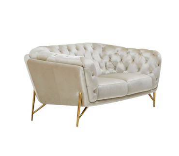 Stella - Transitional Beige Velvet Loveseat / VGCA2020-BEIGE-L