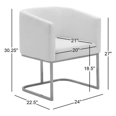 Yukon - Modern Medium Grey Fabric & Antique Brass Dining Chair / VGVCB8362-MGRYX-DC