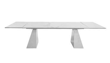 Latrobe - Modern White Ceramic Quartz 118" Extendable Dining Table / VGYFDT8765-5C-WHT-DT