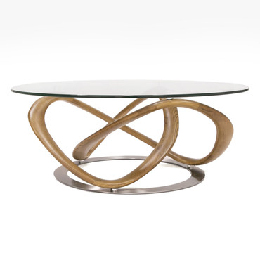 Michele - Modern Glass + Walnut Coffee Table / VGCSCT-20050-BRN-CT