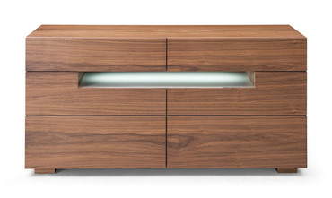 Ceres - Contemporary LED Walnut Dresser / VGWCCG05D-WAL-DRS