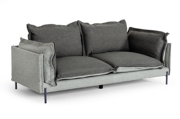 Mars - Modern Grey & Dark Grey Fabric Sofa / VGCF591-DKGRY-S