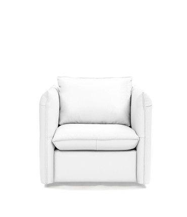 Tamworth - Modern White Leather Swivel Lounge Chair / VGEVN912-WHT-CH