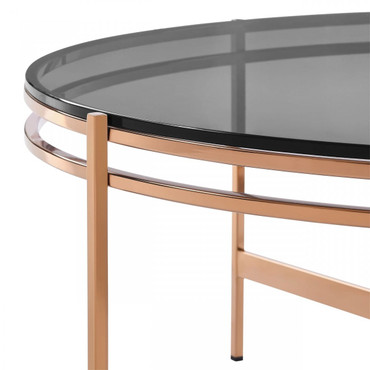 Bradford - Modern Smoked Glass & Rosegold Coffee Table / VGEWCT1011-3AA-CT
