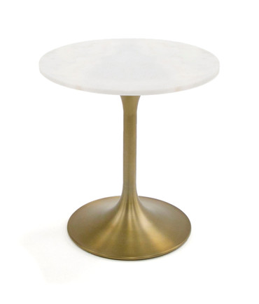 Collins - Glam White Marble & Gold End Table / VGGMM-ET-1089A