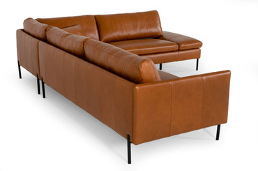 Sherry - Modern Cognac Leather Right Facing Sectional Sofa / VGKKKF.1061Z-CGN-RAF-SECT
