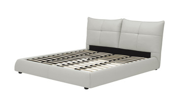 Patrick - Eastern King Modern White Leather Bed / VGKKB-75X-BED-EK