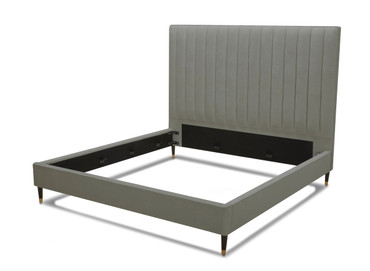 Hemlock - California King Modern Grey Velvet Bed / VGKKB606X-GRY-BED-CK