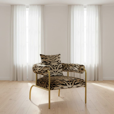 Kola - Gold Zebra Print Accent Chair / VGODZW-21051-GOLD-CH