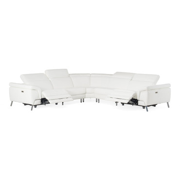 Wonder - Italian Modern White Leather Sectional Sofa with Recliners / VGCCWONDER-WHT-SECT