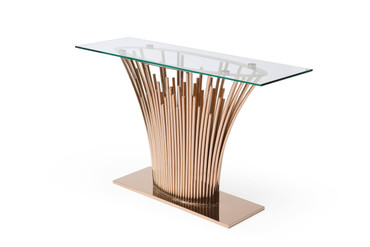 Paxton - Modern Glass + Rosegold Console Table / VGVCK817-CS-RG-CT