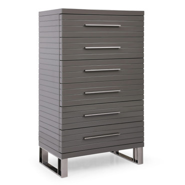 Splendor - Grey High Gloss Slatted Chest / VGVCJ20256-6H-GRY-CHEST