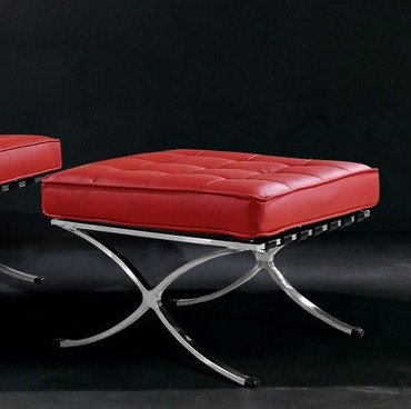 Bellatrix Modern Red Leather "X" Leg Ottoman / VG2T0364-RED-OTT