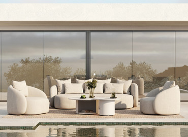 Tabarca - Outdoor Beige Fabric 4 Seat Sofa + 2 Chairs / VGVK-F017-4SEAT-BGE