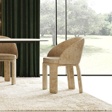 Sarkis - Modern Beige Velvet Dining Chair / VGEU-MC-7789CH-BGE