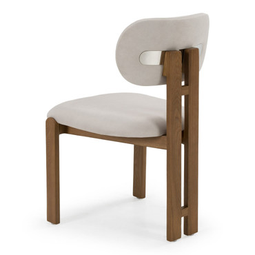 Kelsey - Modern Light Grey Fabric + Brown Ash Dining Chair / VGDW-DW188-LTGRY