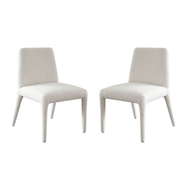 Alba Set of Two Dining/Accent Chairs in Oat Polyester Fabric w/ Wrapped Leg / ALBADCOT2PK