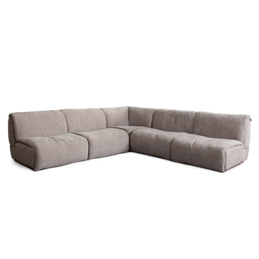 Leigh 5PC Armless Sectional in Dove Nature Polyester Fabric / LEIGH1SC4AC