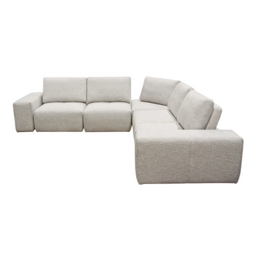 Jazz Modular 5-Seater Corner Sectional with Adjustable Backrests in Light Brown Fabric / JAZZ4AC1SC2ARLB