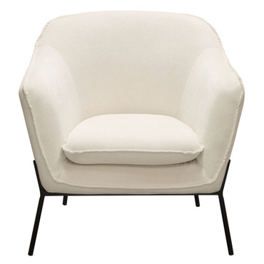 Status Accent Chair in Cream Fabric with Black Powder Coated Metal Leg / STATUSCHCR
