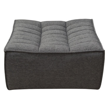 Marshall Scooped Seat Ottoman in Grey Fabric / MARSHALLOTGR